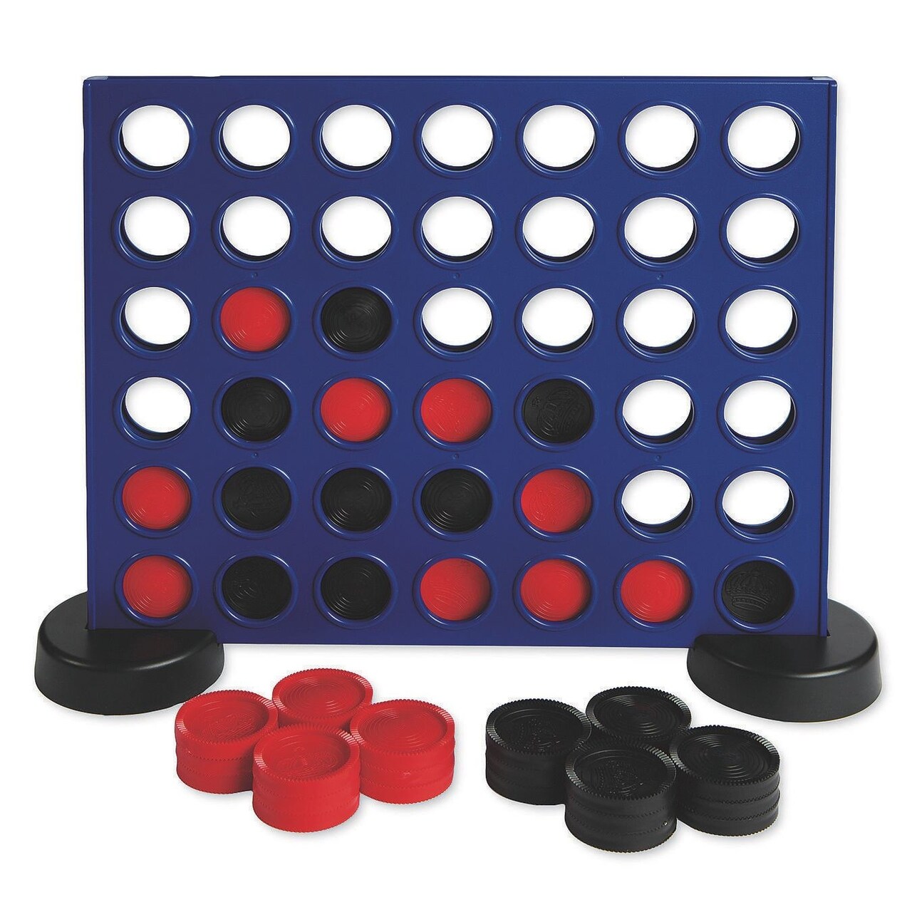 S&S Worldwide Giant 2-in-1 Four in a Row & Checkers Game. Connect Four to Win. Includes Giant 20-5/8" x 16-7/8" Plastic Game Board, 42 Plastic 2-5/8" Pieces and Fabric Board to Play Checkers!